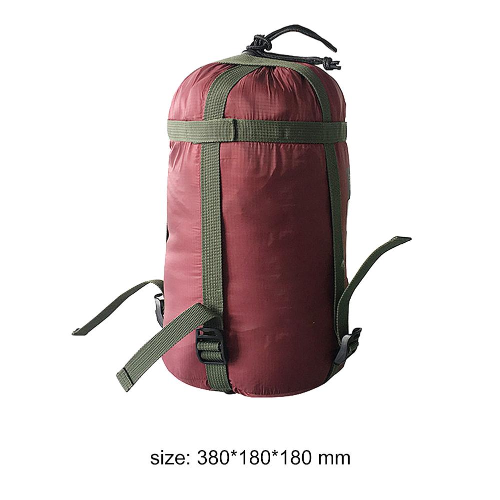Saco de dormir de acampamento ao ar livre material de compressão saco de roupas diversos drawstring armazenamento bolsa equipamentos de acampamento saco de dormir: Wine Red