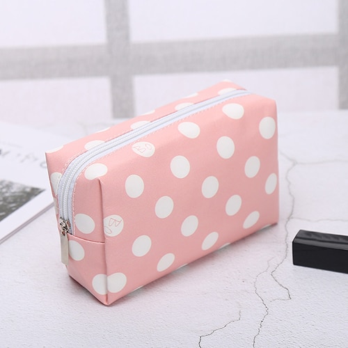 Uosc bolsa de couro pu para cosméticos, saco pequeno organizador para maquiagem, beleza, lavagem, itens de higiene pessoal necessaire: 1
