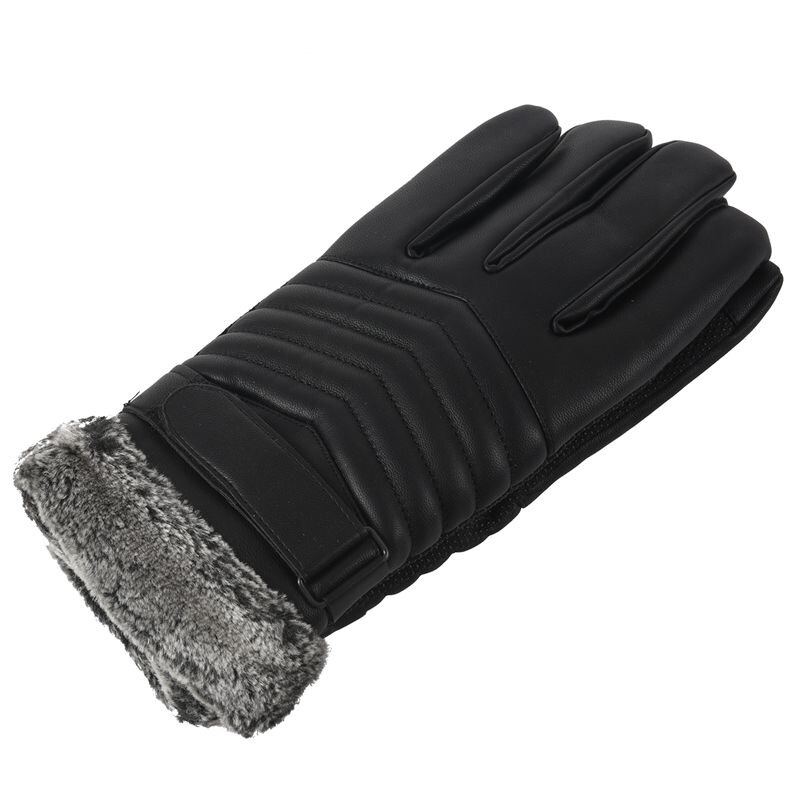 Heren Antislip Thermische Winter Sport Lederen Handschoenen Tactile Display Handschoenen