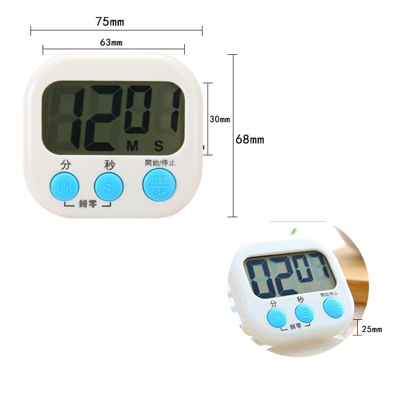 Super Thin LCD Digital Screen Kitchen Timer Square Cooking Count Up Countdown Alarm Sleep Stopwatch Temporizador Clock