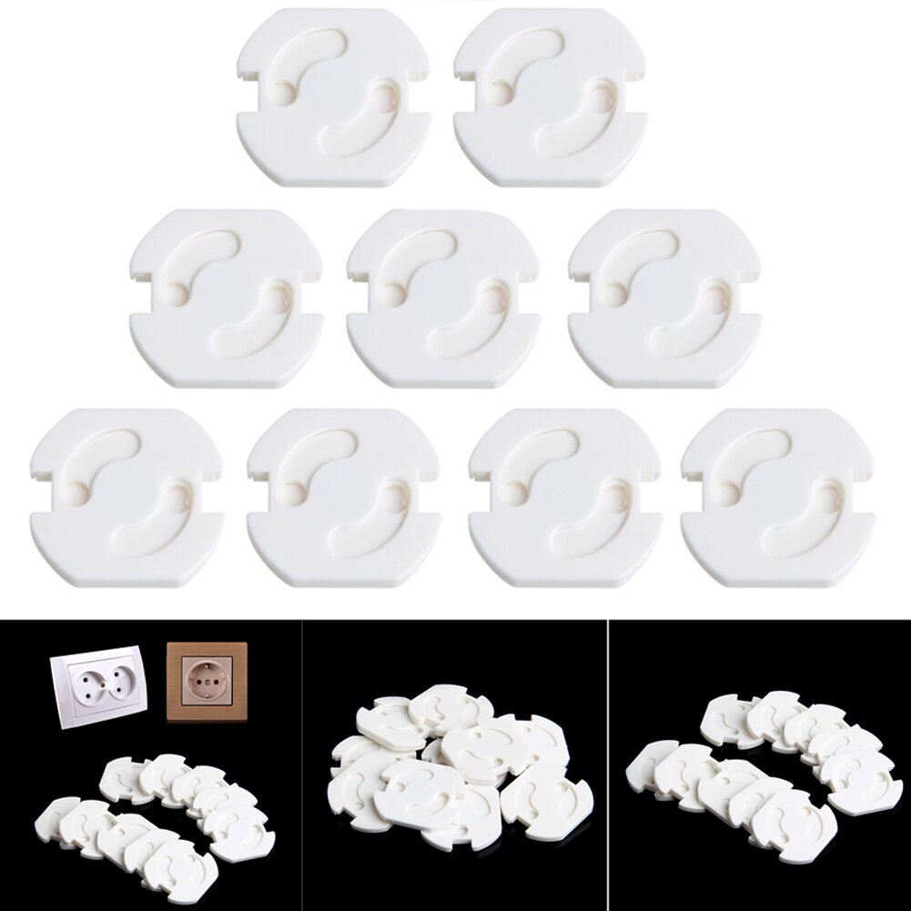 10 Uds UE enchufe bebé niño chico de seguridad agujero doble macho protección Anti-actual Protector ABS en cubierta Durable