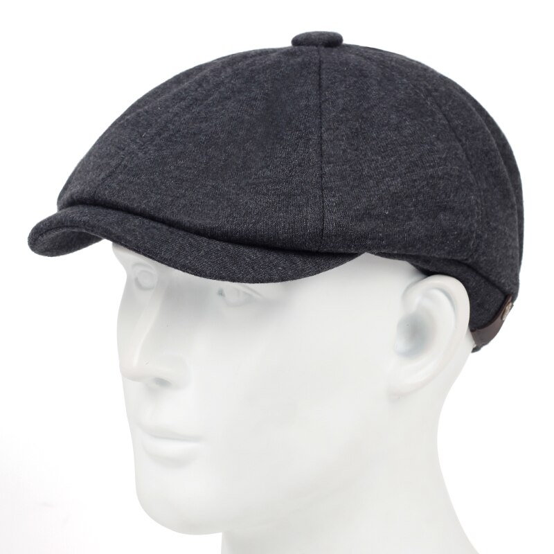 Katoen % Mode Baret Mode Oude Hoed Vier-Kleur Casual Hoeden Herfst En Winter Warm cap Koude Caps: Donkergrijs