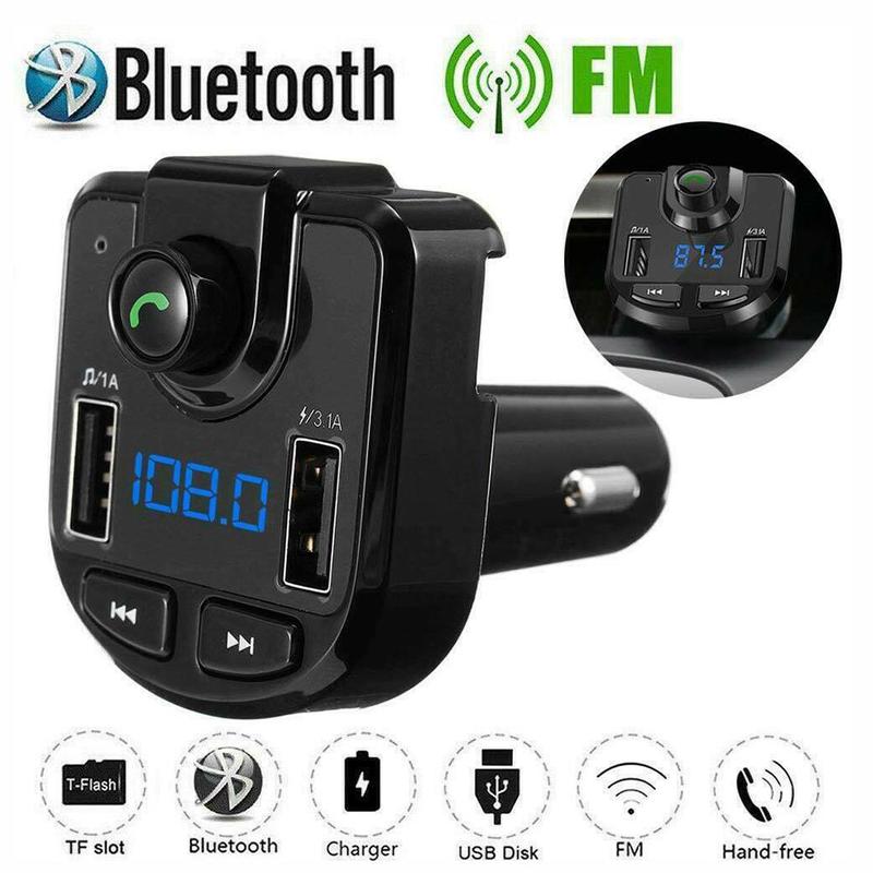 Adaptateur de chargeur USB double USB Bluetooth | Kit de lecteur Mp3 mains libres, transmetteur Fm, Support de carte TF disque U QC2.0 3.1A