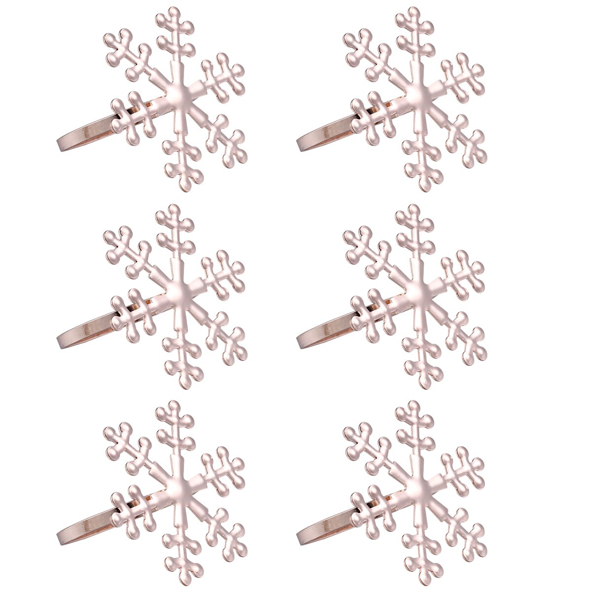 6 Pcs Chrismas Napkin Ring Table Setting Table Setting Napkin Holder Dinner Decor for Home Banquet Party Hotel Decoration: Rose Gold