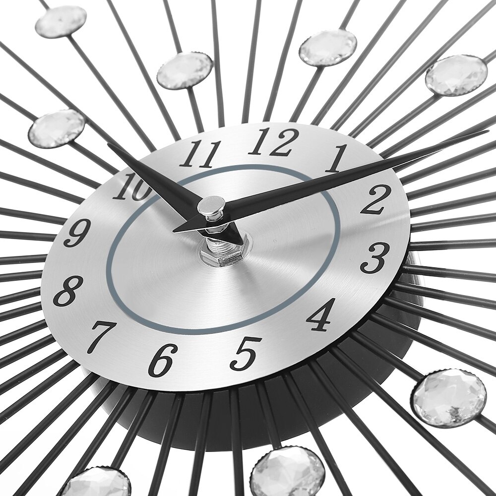 plata cristal sol metal Reloj de pared original de metal vintage reloj de decoración para el hogar