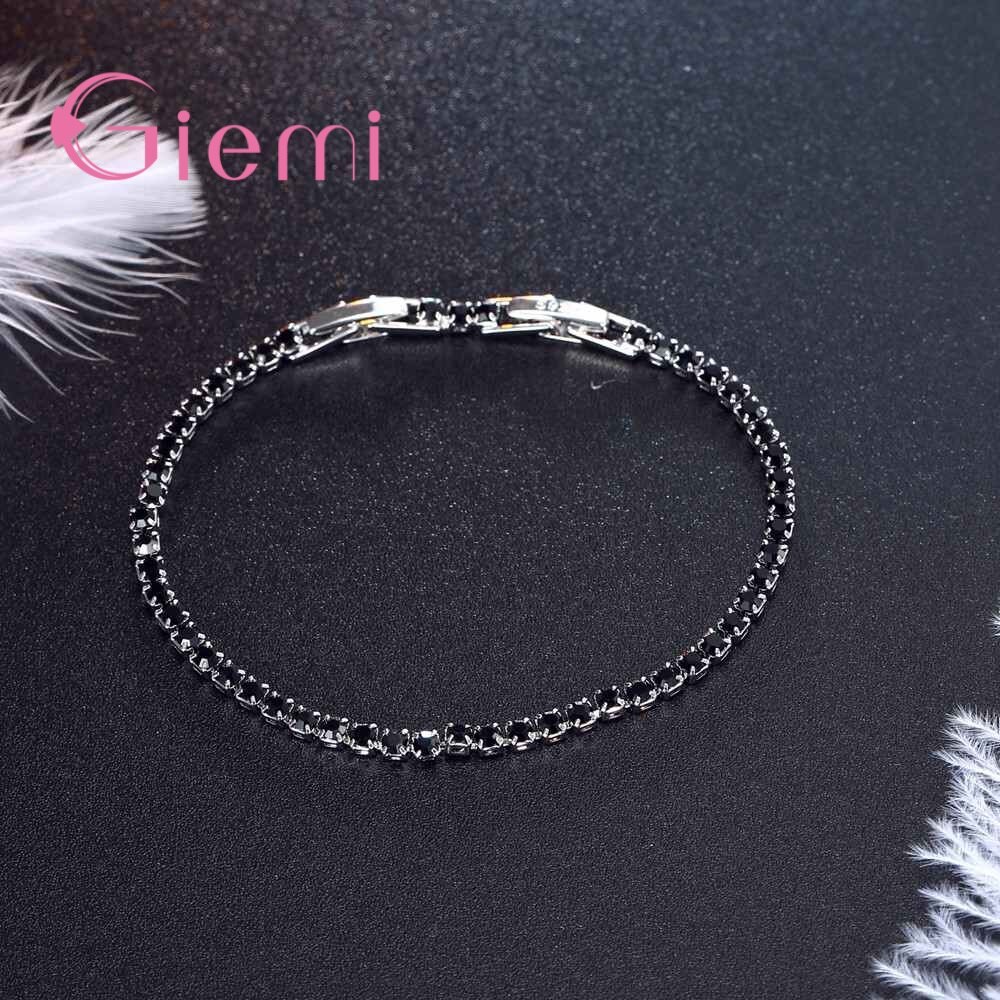 Top Newest Simple Stylish Ladies Women Bracelets 925 Sterling Silver Full Pave Micro CZ Austrian Crystal Bangles