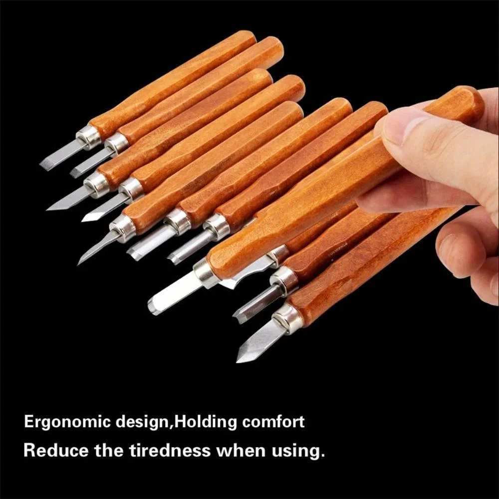 STONEGO Juego de Herramientas de cincel para tallar madera, cuchillo de oliva para grabado en madera, Kit de herramientas para tallar artesanal
