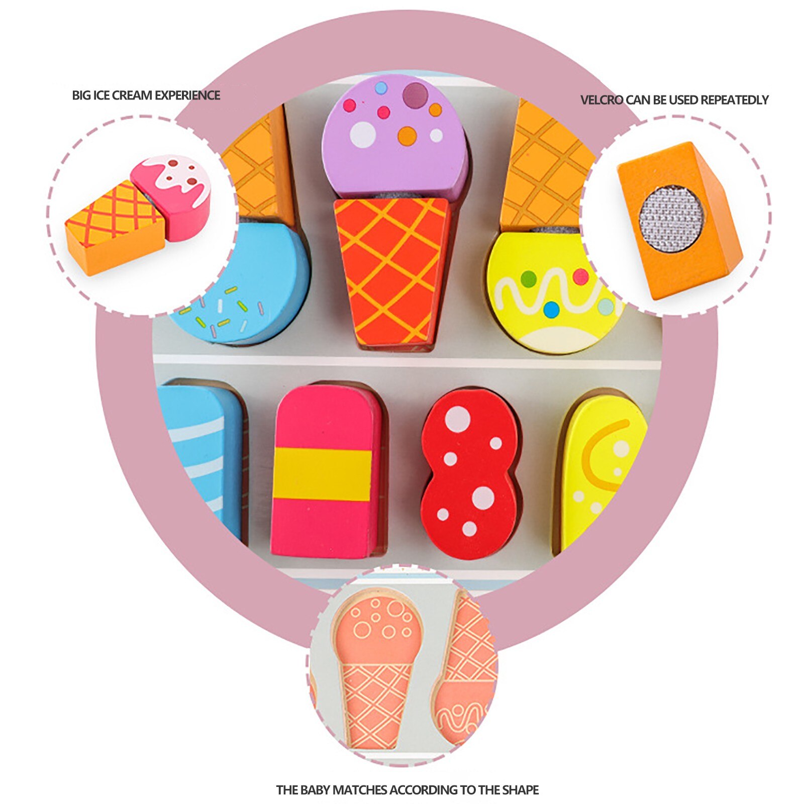 1PC Holz kinder Pretend Spiel Spielzeug Simulation Ice Cream Shop Spielzeug Kassierer Kassierer Spiel Haus kinder Pädagogisches spielzeug
