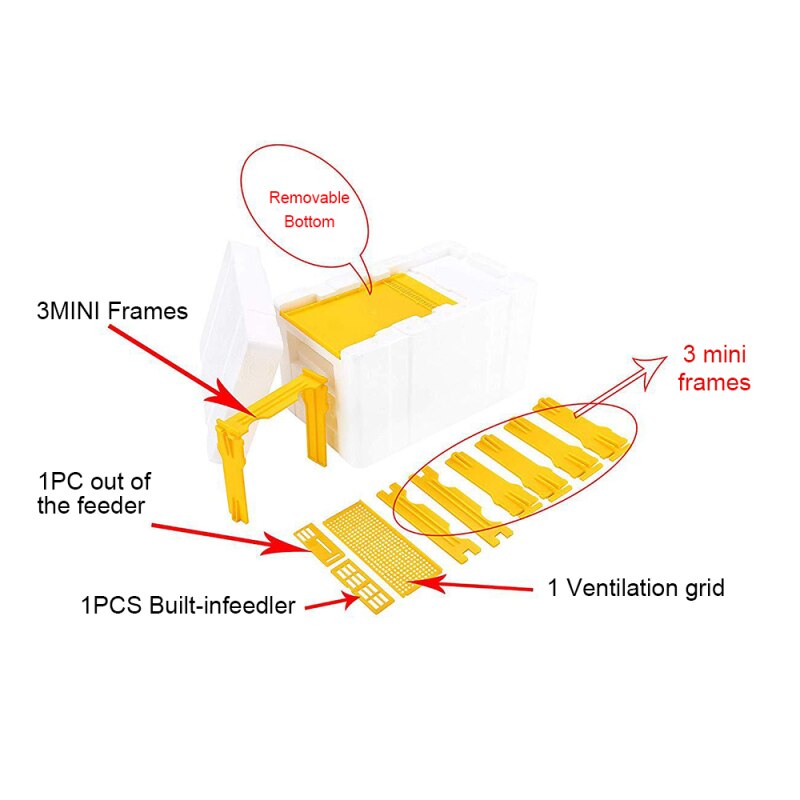 1Pcs Outdoor Garden Harvest Bee Hive Box Beekeeping King Pollination Box Beekeeping Tool Home Hive Box Beekeeping Equipment