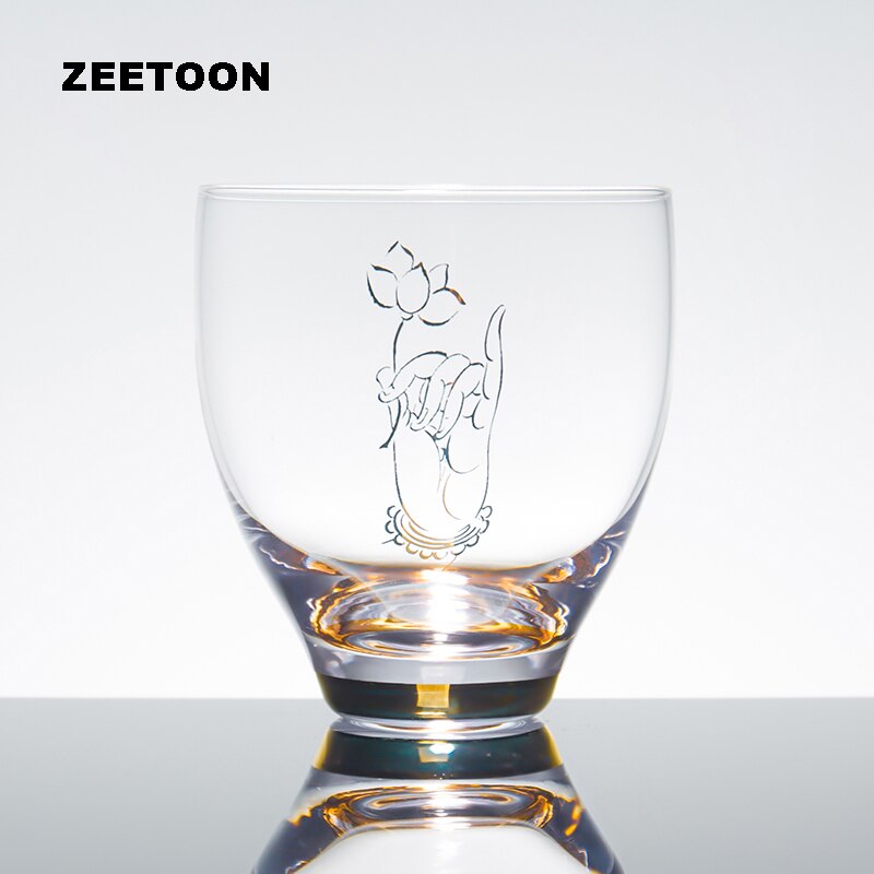 150ml zen handmålad buddha hand lotus kopp värmebeständig glas tekopp master kopp te skål kung fu te set teware drinkware