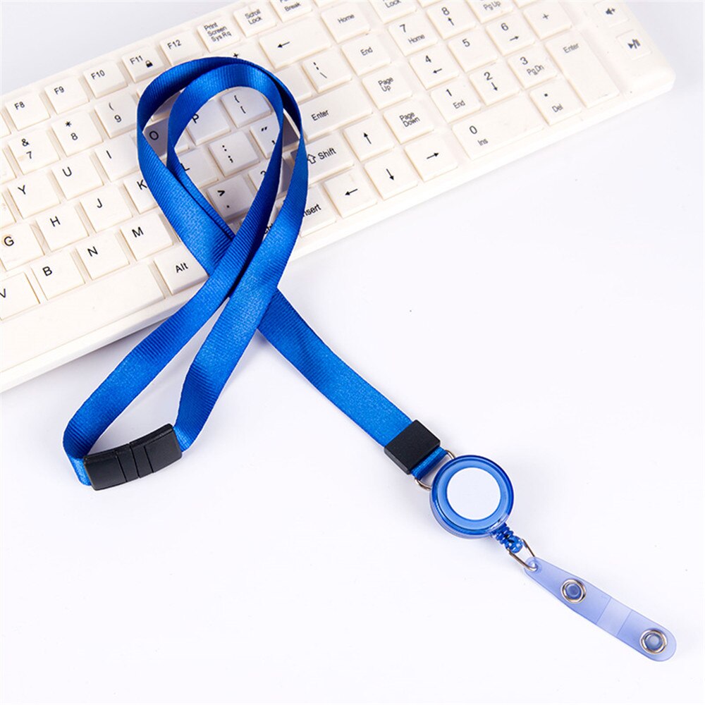 1pc Retractable Lanyard Neck Strap Nurse ID Card Holder Badge Credit Card Holders Papeleria Tag Card Holder Kawaii Stationary: blue