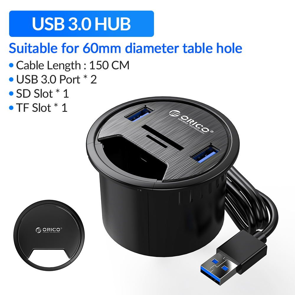 Orico pöytäläpivienti usb 3.0 keskitin 5 gbps nopea tyyppi c jakaja sd tf telakointiasema kuuloke mikrofoni sovitin pöytätietokoneeseen: Aseta 1