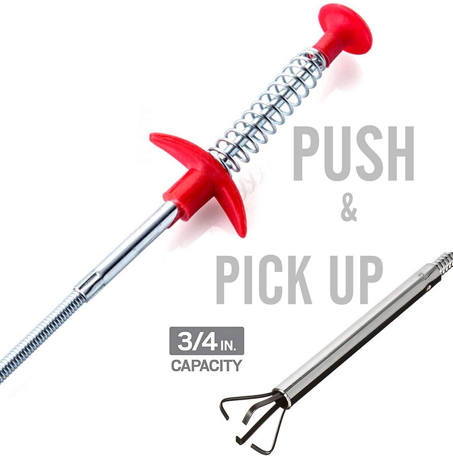 60cm Long Reach Flexible Pick Up Tool Spring Grip Narrow Bend Curve Grabber Pipeline Dredge Sink Hair Cleaner Kitchen Tools