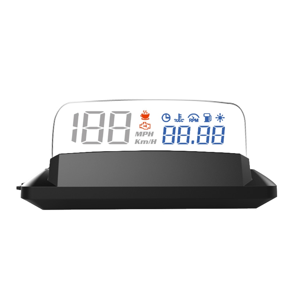 VODOOL L3 coche HUD Head Up Display OBD II velocímetro de KMH MPH velocidad proyector Temperatura de aceite de presión