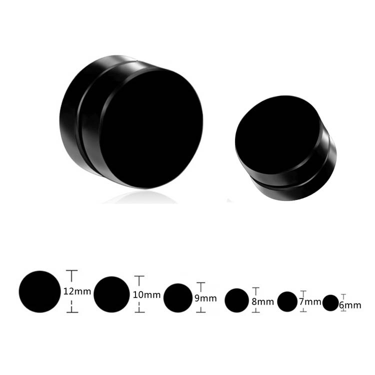 Punk titanio acero hombres fuerte imán magnético oreja Clip Stud Set sin Piercing pendiente para novia novio amante joyería