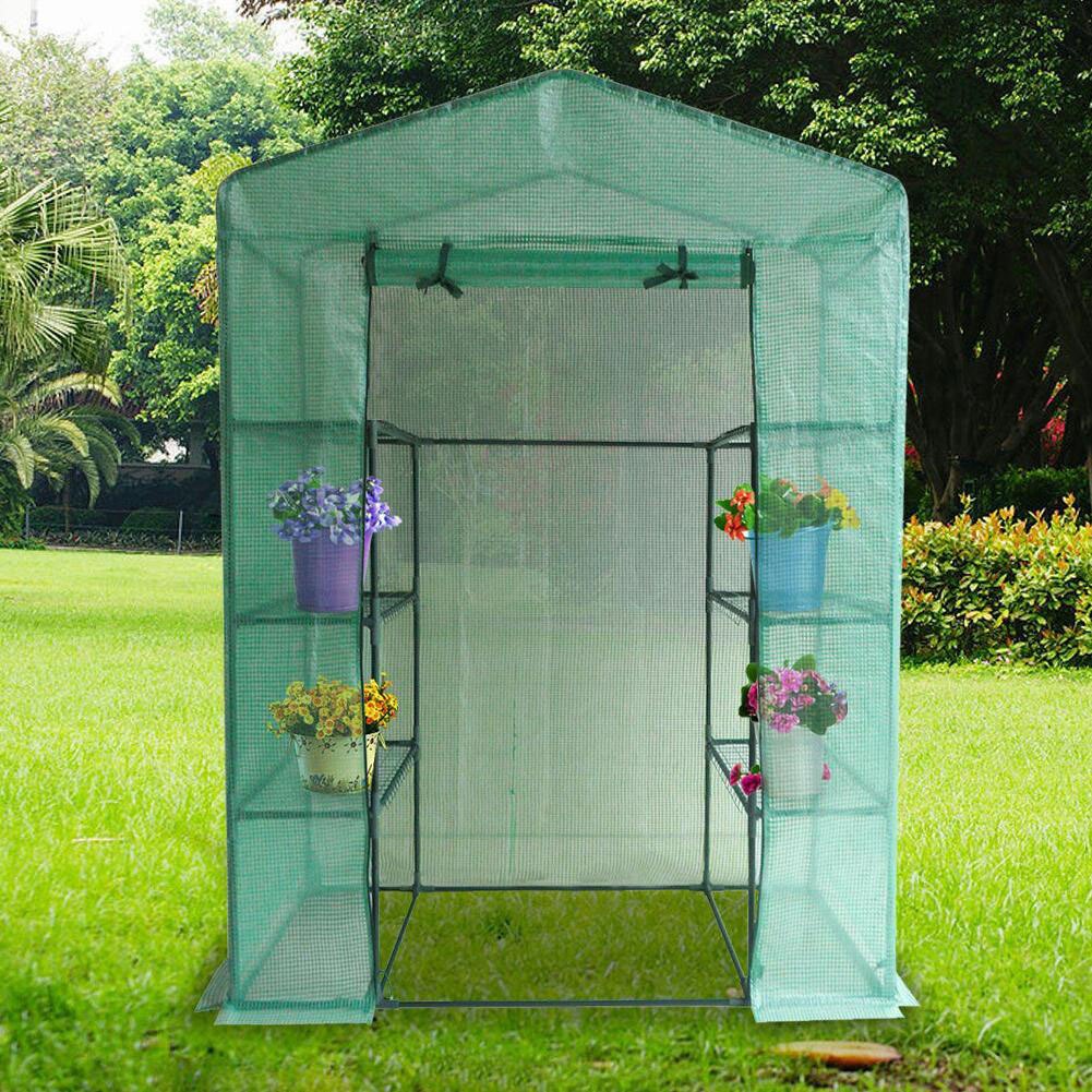 Mini invernadero portátil protector impermeable cubierta flor planta crece tienda PVC jardín invernadero cubierta (sin marco de hierro)
