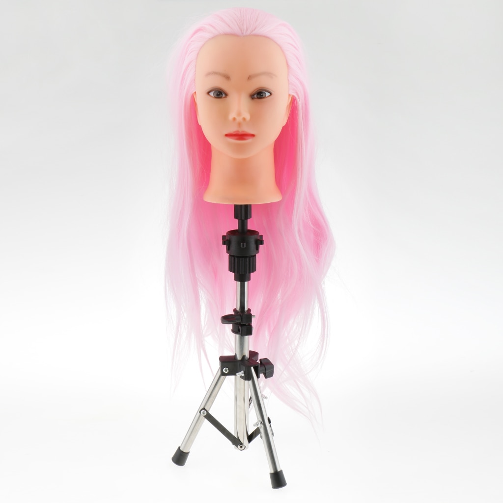 Adjustable Wig Head Tripod With 22 'Canvas Block Training Mannequin Head Display Styling Wig Making Kit T Pins