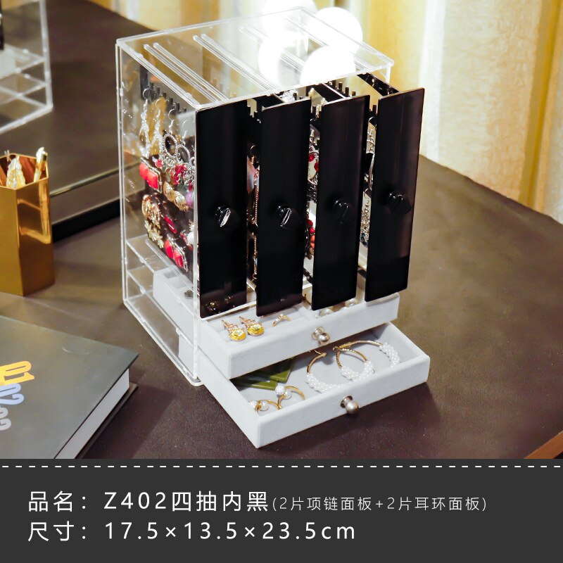 Boîte de rangement pour boucles d'oreilles, multifonction, présentoir Transparent pour bijoux colliers, maison, bijoux, anti-poussière: 14