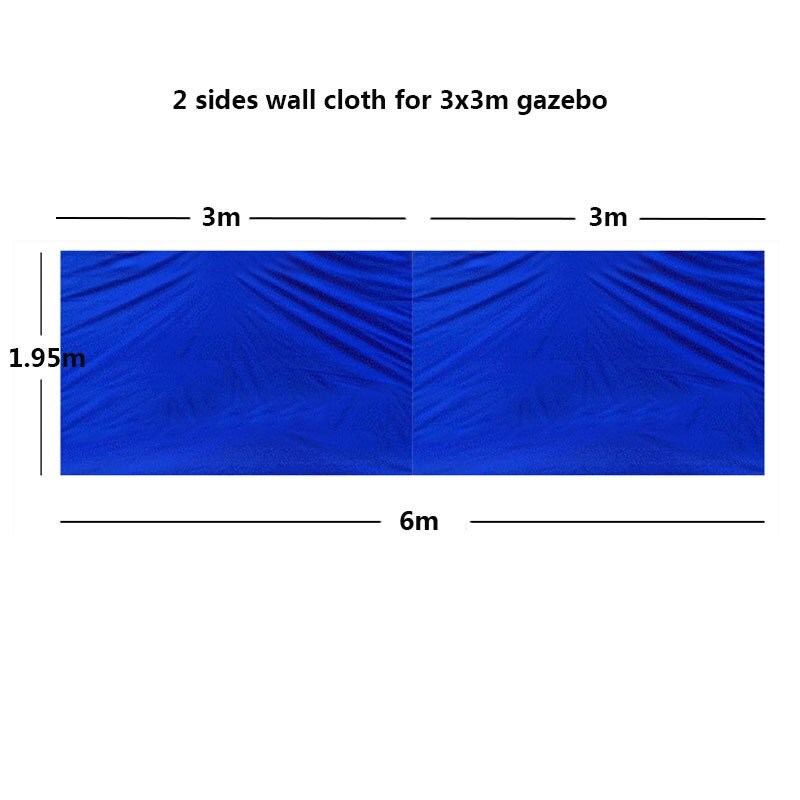 210D Waterdichte Oxford Doek Voor Tent Regendicht Zonnescherm Luifel Doek Alleen Zijwand Zonder Frame Dak Tuinhuisje Accessoires: All Blue 2 Sides 6m