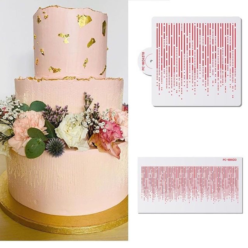 Cake Stencil Dotted Line Shape Pattern Cake Decorating Plastic Lace Cake Boder Stencils Template DIY Drawing Mold Tool Bakeware
