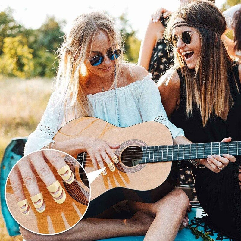 8 sztuk kostki robić gitary regulowane palce wybiera kciuki średnie i duże plastikowe kostki robić gitara basowa banjo ukulele