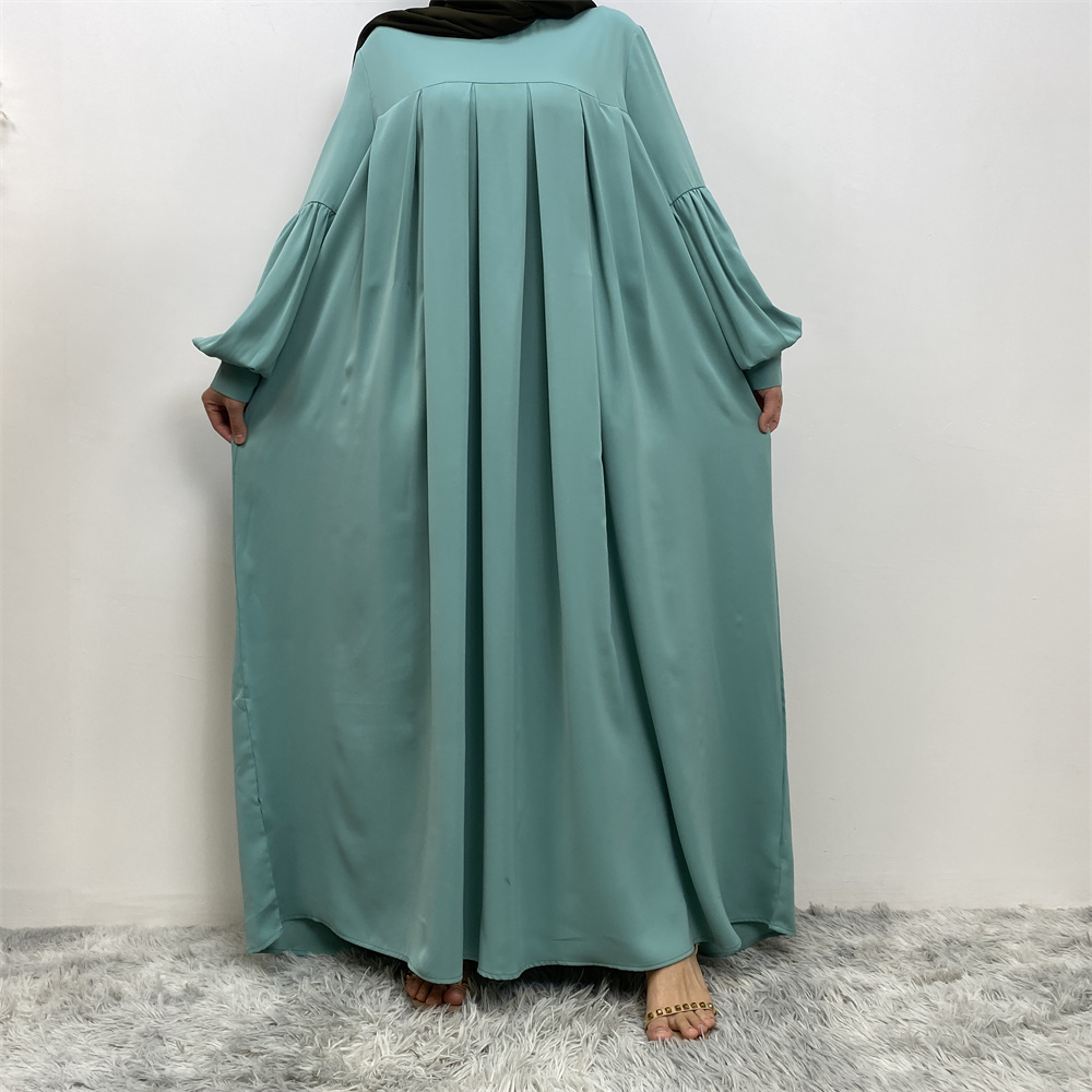 Shimmer Abayas Bishop manches femme musulmane vêtements Maxi robes en vrac dubaï turc modeste tenues décontracté Islam Ramadan Eid