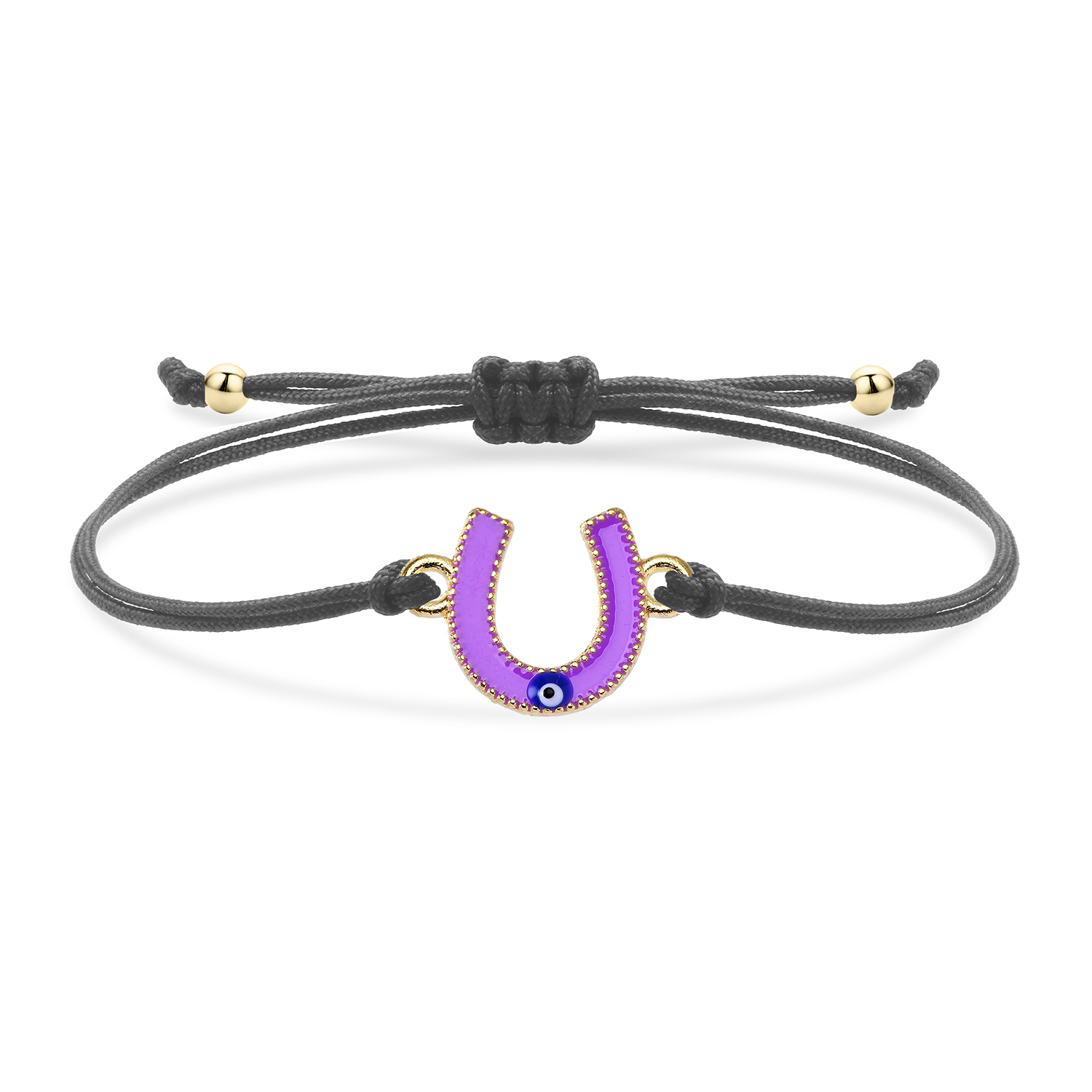Zinklegering Emaille Hoefijzer Geluksbrenger Armband Vrouwen Meisje Kleurrijk Zwart Wit Rood Blauw Paars String Handgemaakte Sieraden Aanwezig: Rose Goud Kleur