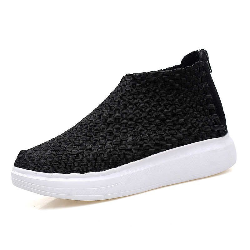 Women&#39;s Sport Shoes On The Platform Baskets Running Girl Shark Platform Sports Shoes Woman Sneakers Woman Summer Tennis: Black / 6