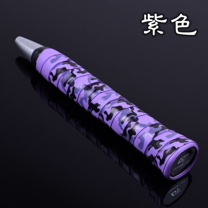 10 pçs/lote Plana Camuflagem Impressão Badminton Sweatband Haste Mão Gel Anti-slip Acessórios Cinto de Enrolamento de Raquetes Overgrips Q1007CMD: purple