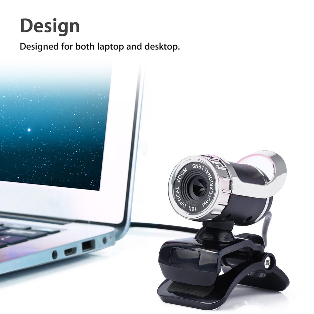 Laptop 12 Megapixels Clip On PC Desktop Webcam Camera Support Windows HD USB 2.0 Sound Absorption Microphone