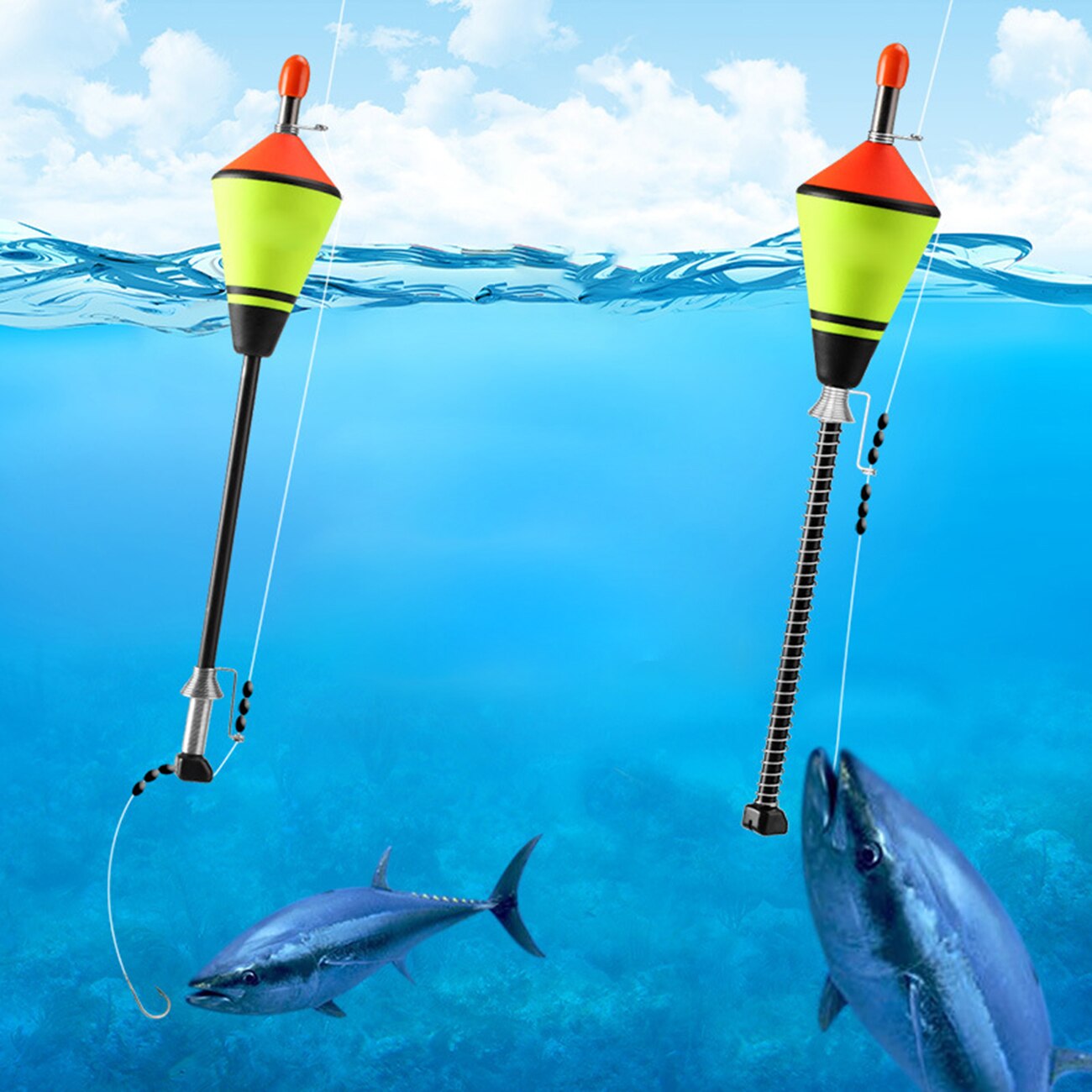 Portable Automatic Fishing Float Automatic Fishing Hook Trigger Electronic Buoy Fishing Float Device Fast Fishing Bobber Set