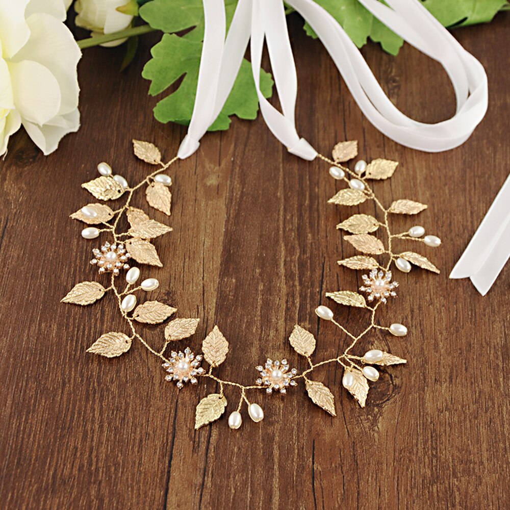 Trixy SH110 Prachtige Gouden Bladeren Bruiloft Riem Legering Bloem Bruids Riem Kralen Riemen Voor Bruidsjurken Jewel Riem Riem: white
