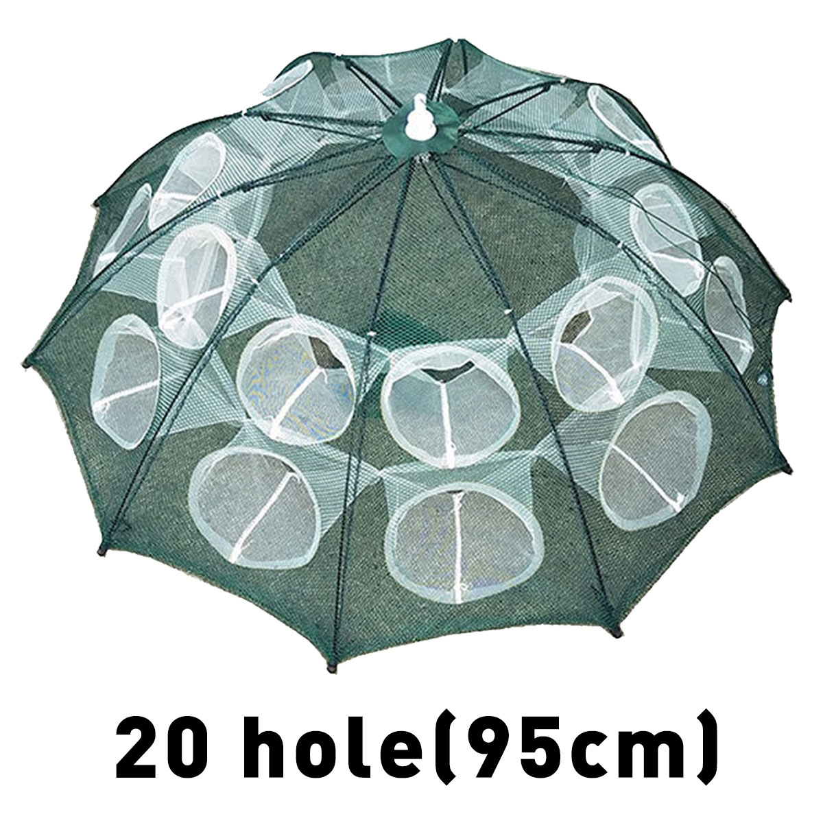 Durable 4-20 Holes Automatic Folding Fishing Net Shrimp Cage Nylon Foldable Crab Fish Trap Cast Net Cast Folding Fishing Network: 10 Sides 20 holes