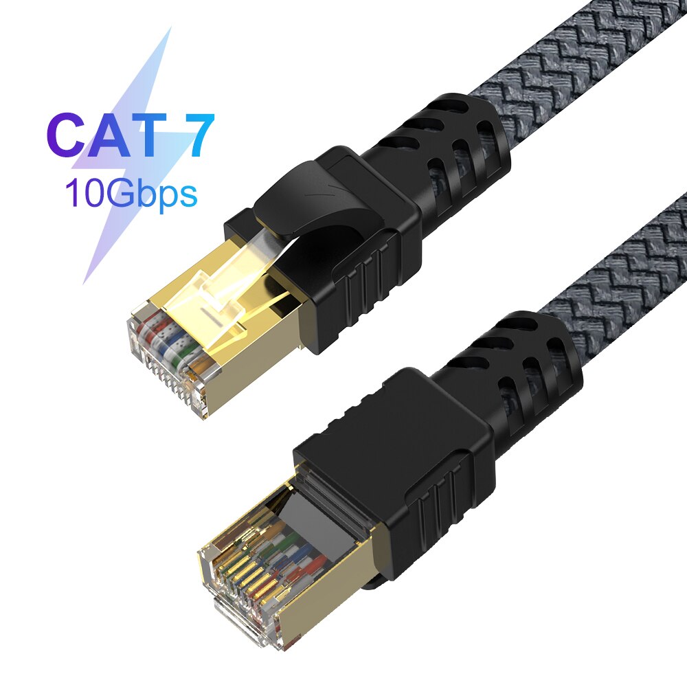 Cat7 SFTP RJ45 Network Cable Ethernet Cable Strong Nylon Braided Internet Wire for Laptop Router Computer