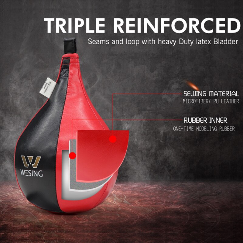 Pelota para golpear con reflejos de boxeo, pelota inflable para golpear con forma de pera, Bola de velocidad de PU Sanda, pelota de entrenamiento de reacción