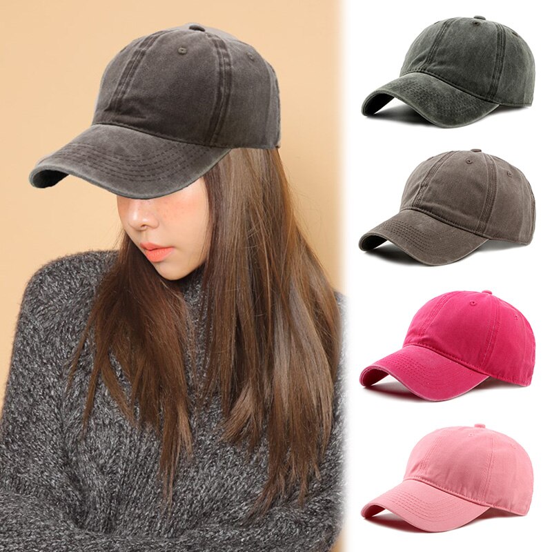 Gorra Unisex Vintage gorra de béisbol lavada nueva 13 Color puro algodón ajustable papá-Hat tenis gorras xr