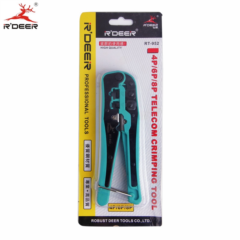 R'DEER Wire Stripper Telecom Crimping Tool for Cable Cutter Pliers Multifunctional Electrician Tool RJ45 RJ11