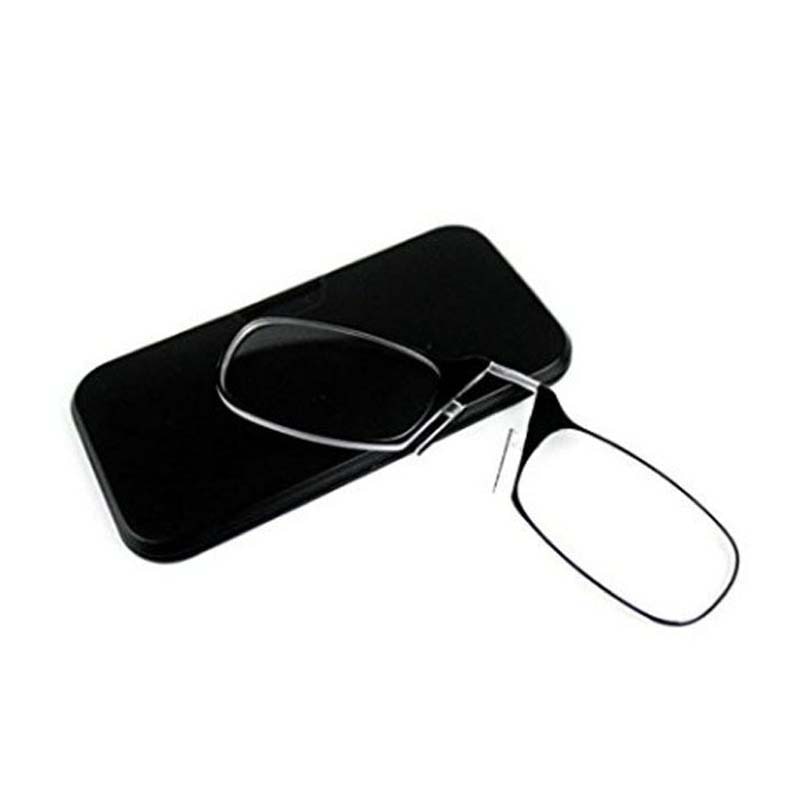 Legless Clamp nose Presbyopic Glasses For Both Men And Women Portable Sticky Mobile Phone To Send Ultra-Thin Glasses Case