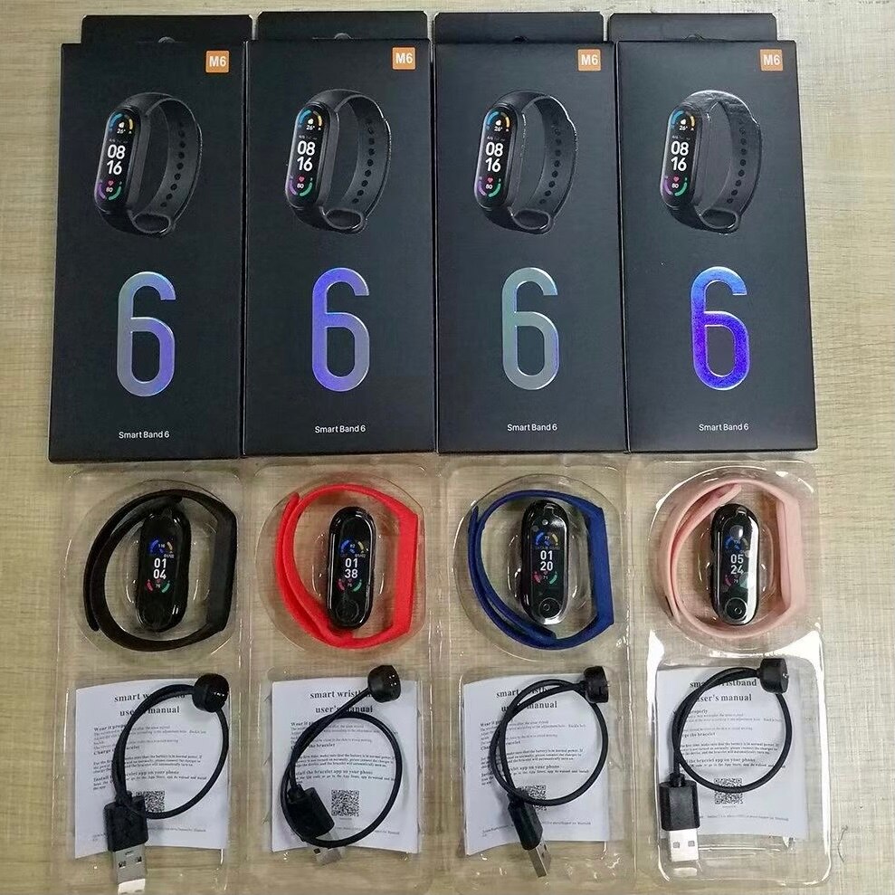 M6 Smart Armband Horloge Fitness Tracker Hartslag Bloeddrukmeter Kleur Screen IP67 Waterdicht Voor Mobiele Telefoon