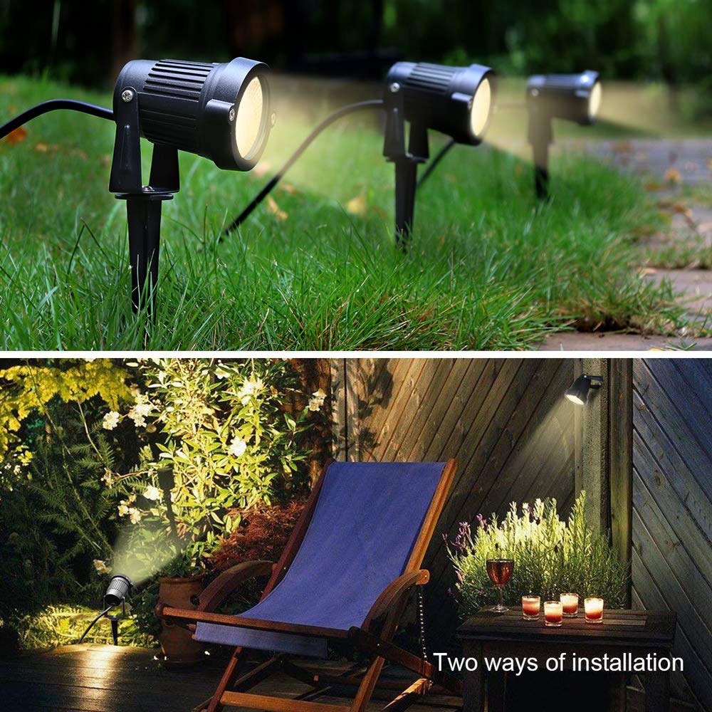 Luz LED para jardín COB de 5 W, de 4 Uds., 12V, 24V, para Sendero de exterior, césped, iluminación de paisaje, foco impermeable IP65 para árbol de Navidad