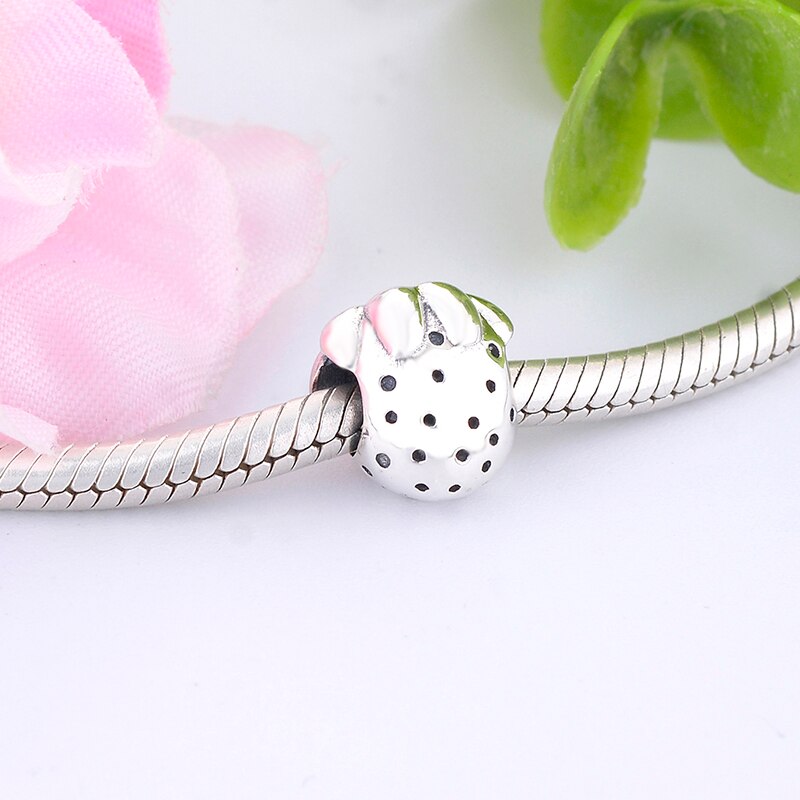 Lente Mode 925 Sterling Zilveren Strawberry Charm Fit Originele Bedels Armbanden Diy Kralen Sieraden Voor Vrouwen