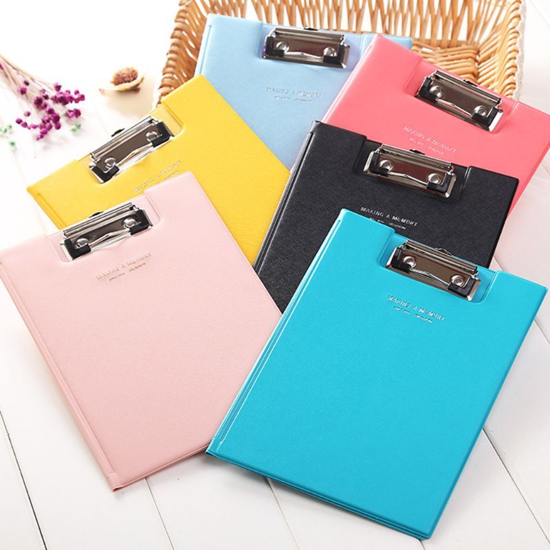 A5 Waterproof Clipboard Writing Pad File Folder Document Holder School Office Stationery Supply Random Color