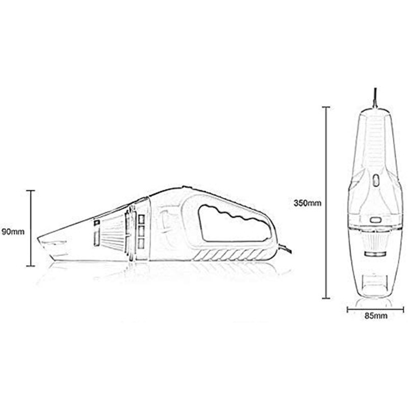 12v krachtige handstofzuigers voor in de auto, tapijtreiniger voor in de auto 120w 4000pa met sigarettenplug voor het reinigen van dierenhaar, roet, roet