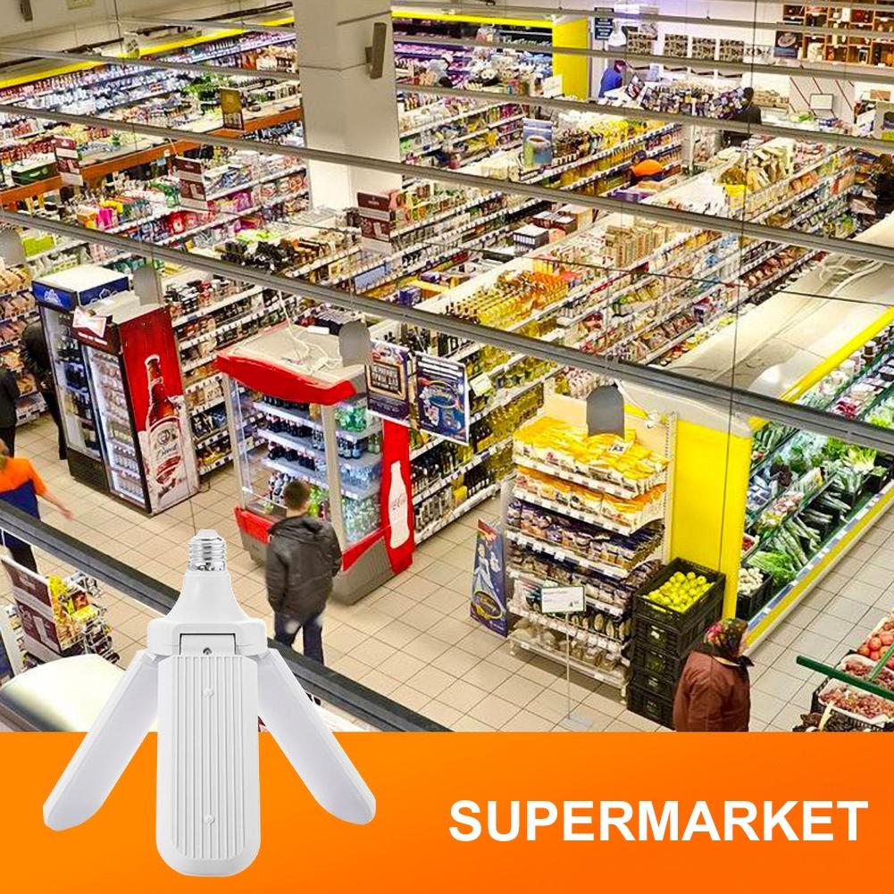 Folding LED Garage Light Bulb Fan Shape Indoor Ceiling Home Shop Workshop Lamp utility and recreation rooms, storage rooms, barn