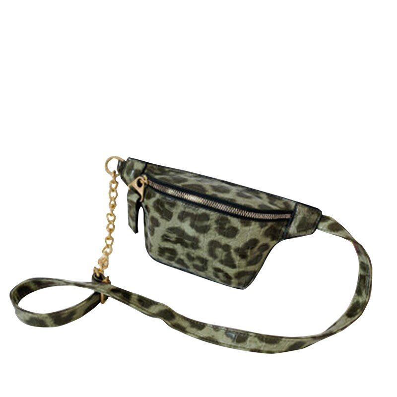 Børn leopard taljepakke børn piger drenge stilfuld krokodille mønster crossbody taske brysttaske til fest dagligt brug: Grøn