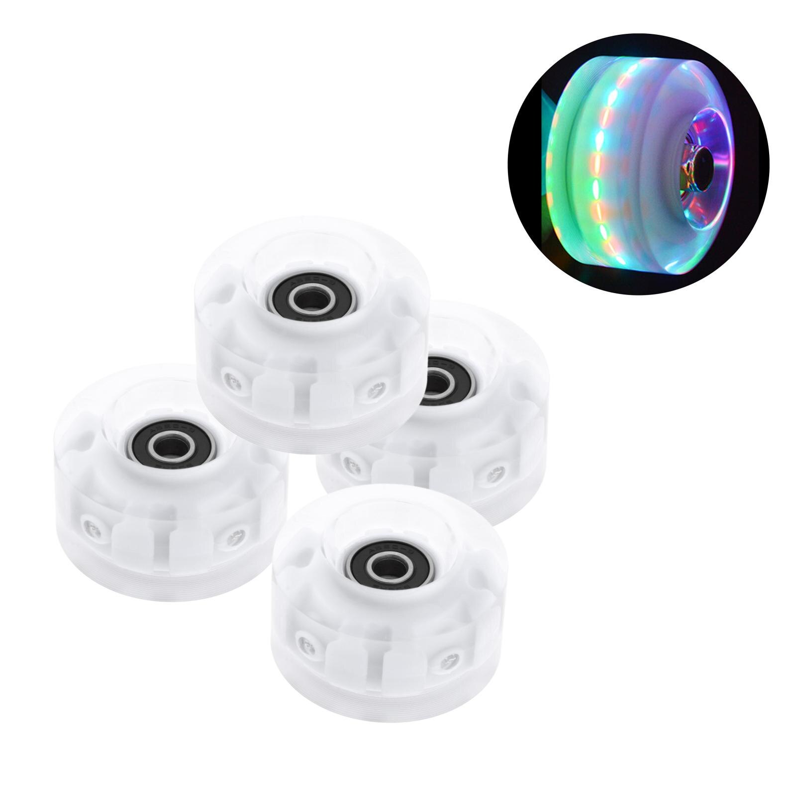 4Pack Quad Roller Skate Wielen Licht Up Lagers Voor Dubbele Rij Schaatsen Grip Lagers Onderdelen Gratis Rollerskate: RGB