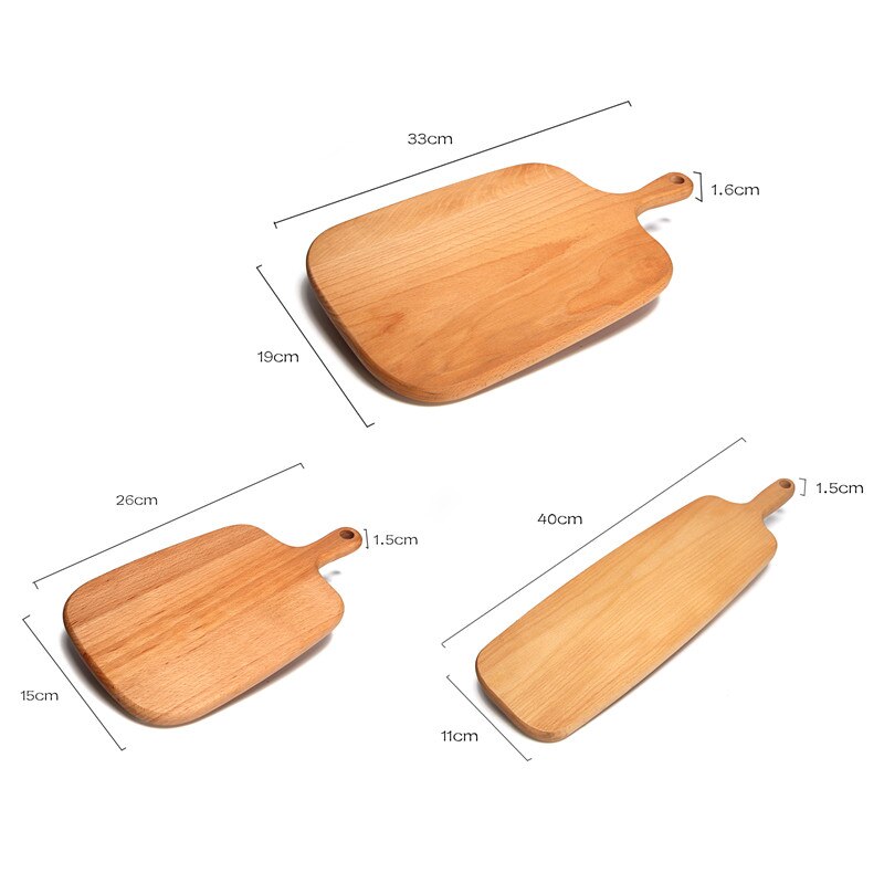 Beuken Snijplank Portable Mini Houten Smooth Duurzaam Antislip Opknoping Keuken Picknick Pizza Taart Fruit Brood Hakblok