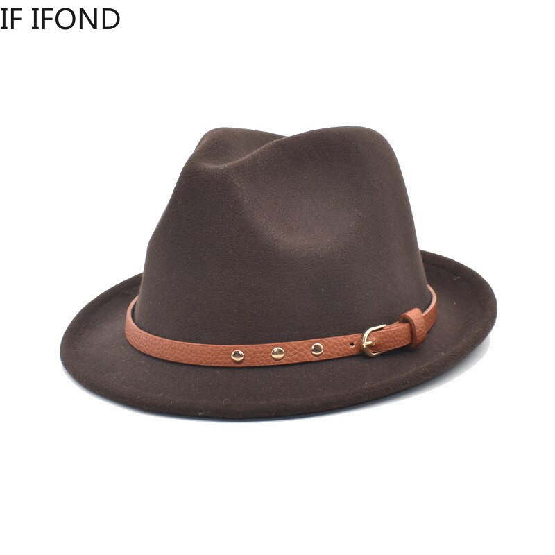 Casquette de Jazz pour homme, chapeau solide, Vintage, en feutre, collection automne et hiver