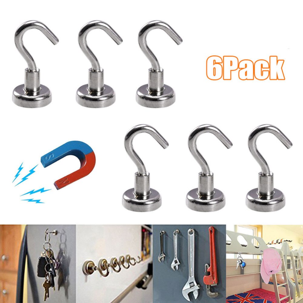 Ganchos magnéticos resistentes para almacenamiento y organización, accesorios de cocina para el hogar (D10), 6 uds.