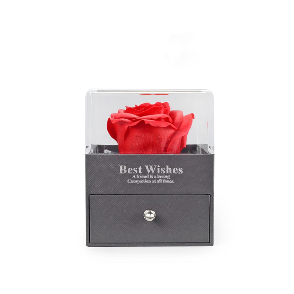 Rose schmuck platte Ewige Rose Blume schmuck Kasten mit Ring Kasten SchöNe Kreative schmuck Tablett für Hochzeit mädchen